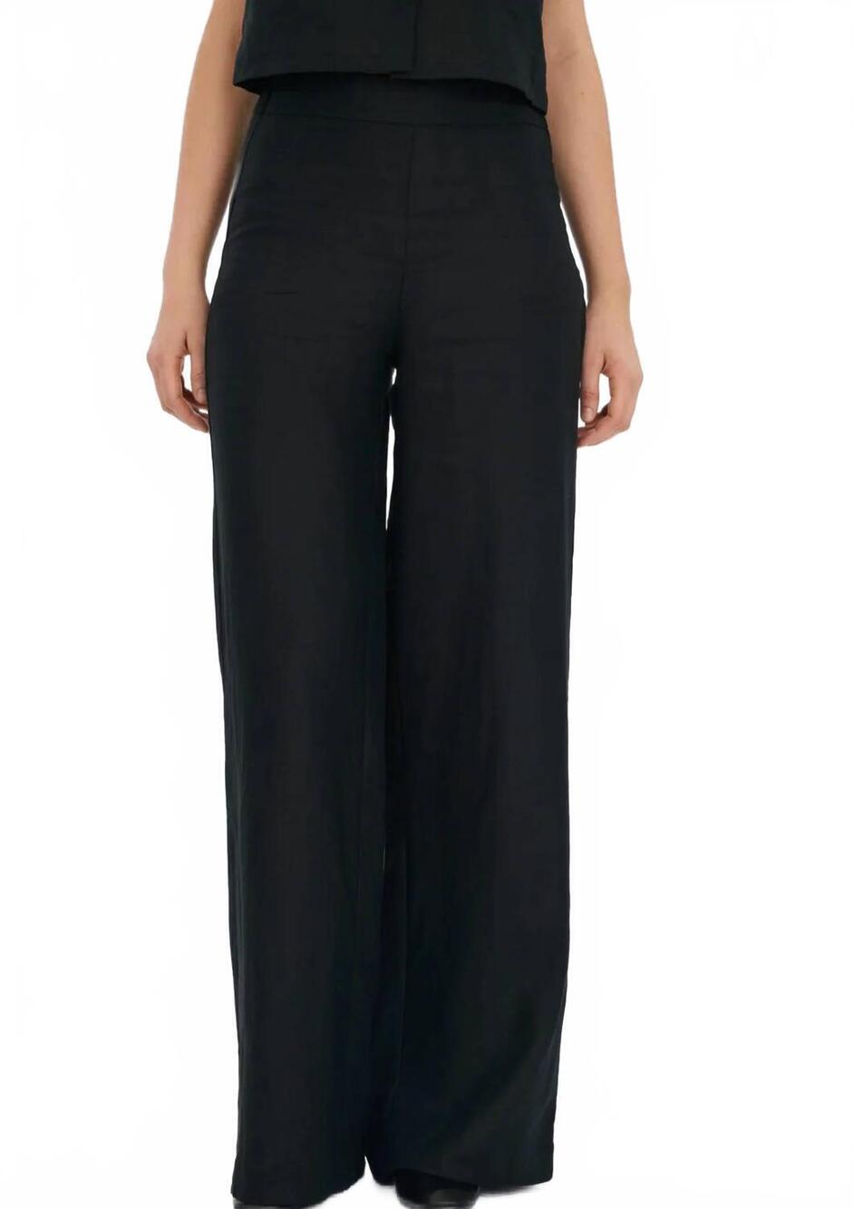 NEW WEILL wide legged elasticated trousers in black